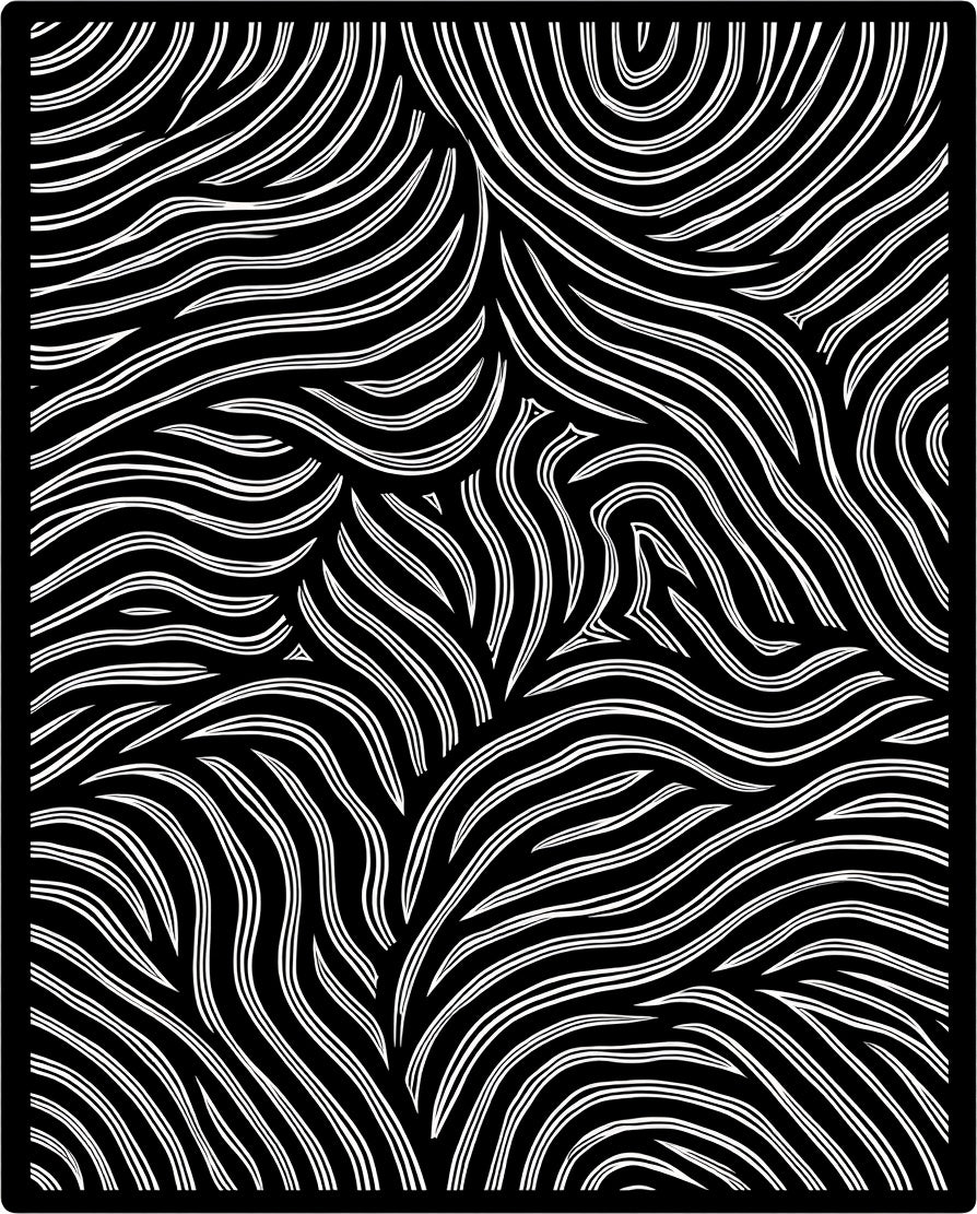 Black and White Flowing Lines Rug
