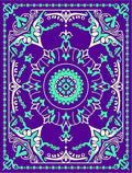 Purple Mint Green Mandala Medallion Rug