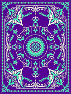 Purple Mint Green Mandala Medallion Rug