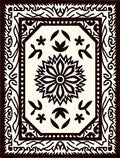 Dark Sepia Floral Sun Garden Rug