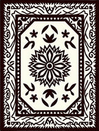 Dark Sepia Floral Sun Garden Rug