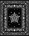 Mystical Black Starburst Pentagram Rug