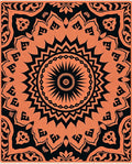 Coral Black Intricate Mandala Rug