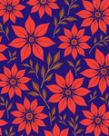 Crimson Floral Starburst Navy Rug