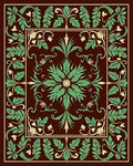 Rich Brown Emerald Botanical Garden Rug