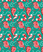 Red White Swirl Candy Cane Pattern Rug