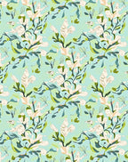 Whimsical White Floral Watercolor Garden Rug