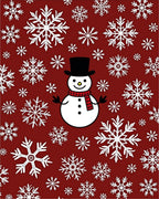 Charming Red Snowman Snowflake Collage Rug