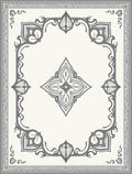 Ornate Gray Floral Scroll Frame Rug