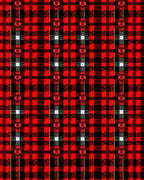 Red Black Plaid Tartan Square Rug