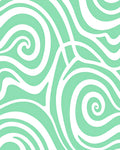 Mint Green Swirl Ocean Waves Rug