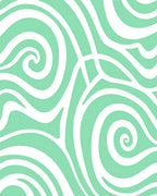 Mint Green Swirl Ocean Waves Rug