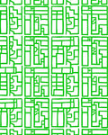 Bright Green Linear Maze Composition Rug