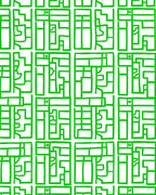 Bright Green Linear Maze Composition Rug