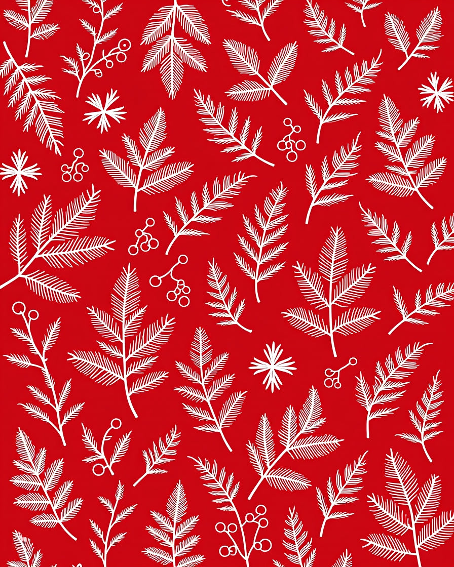 Crimson White Leaf Berry Botanical Rug