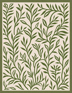 Willow Green Branch Meadow Rug