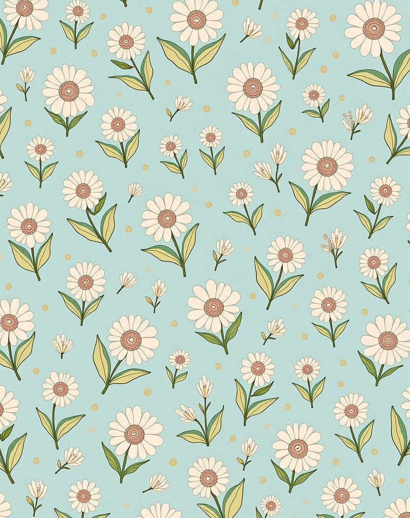 Charming Daisy Meadow Sprinkled Dots Rug