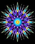 Vibrant Sunburst Geometric Star Rug