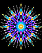 Vibrant Sunburst Geometric Star Rug