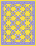 Purple Floral Lattice Yellow Rug