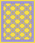 Purple Floral Lattice Yellow Rug