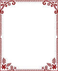 Rustic Red Floral Corner Border Rug