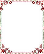 Rustic Red Floral Corner Border Rug