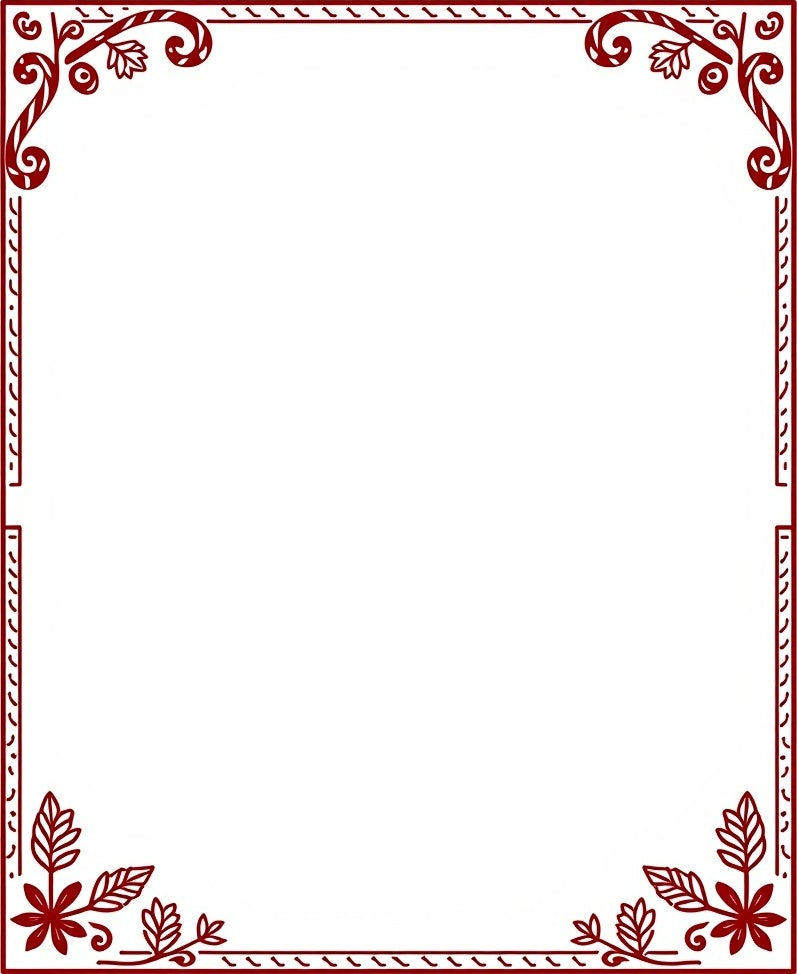 Rustic Red Floral Corner Border Rug