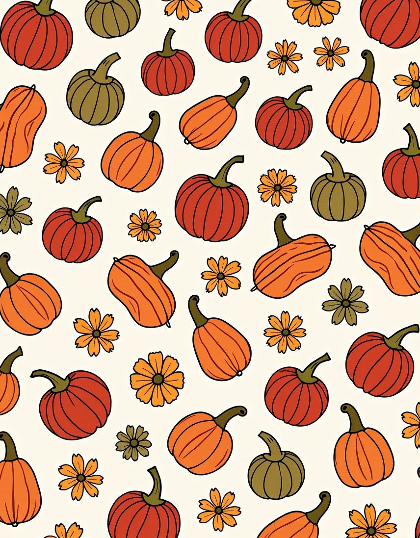Autumn Harvest Pumpkin Floral Arrangement Rug