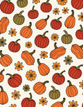 Autumn Harvest Pumpkin Floral Arrangement Rug