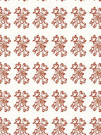 Crimson Curlicue Scroll Repeat Rug