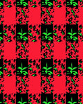 Bold Red Green Abstract Checkered Rug