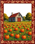 Autumn Pumpkin Patch Barn Scene Rug
