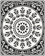 Intricate Black White Floral Medallion Rug