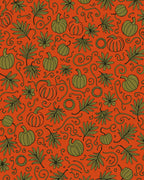 Autumn Pumpkin Vine Swirl Rug