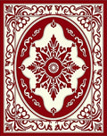 Crimson Ivory Ornate Medallion Rug