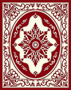 Crimson Ivory Ornate Medallion Rug