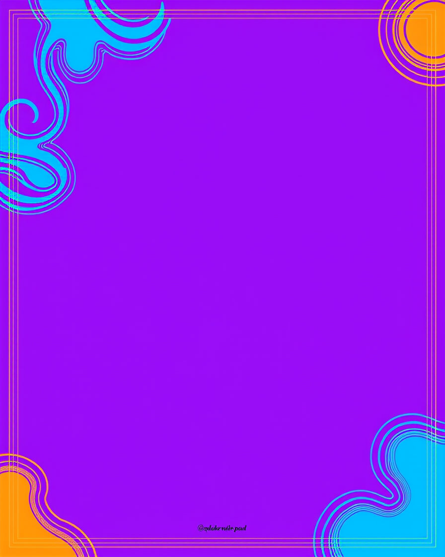 Vibrant Orange Blue Swirl Accents Rug