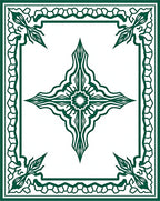 Emerald Green Abstract Starburst Rug