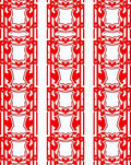 Strong Red Art Deco Shield Collection Rug