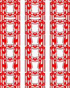 Strong Red Art Deco Shield Collection Rug