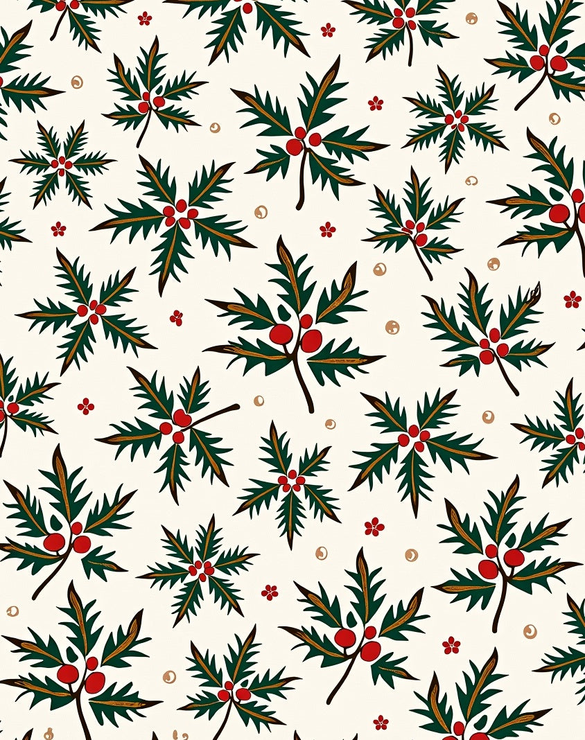 Festive Holly Berry Sprig Arrangement Rug