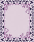 Ornate Lilac Floral Scroll Frame Rug