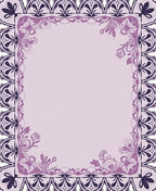 Ornate Lilac Floral Scroll Frame Rug