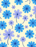 Retro Blue Lavender Daisy Meadow Rug