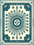 Teal Eye Sunburst Frame Rug