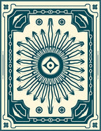 Teal Eye Sunburst Frame Rug