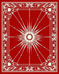 Crimson Radiant Sunburst Border Rug