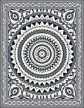 Monochromatic Navy Circle Geometric Rug