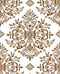Rich Brown Damask Floral Medallion Rug